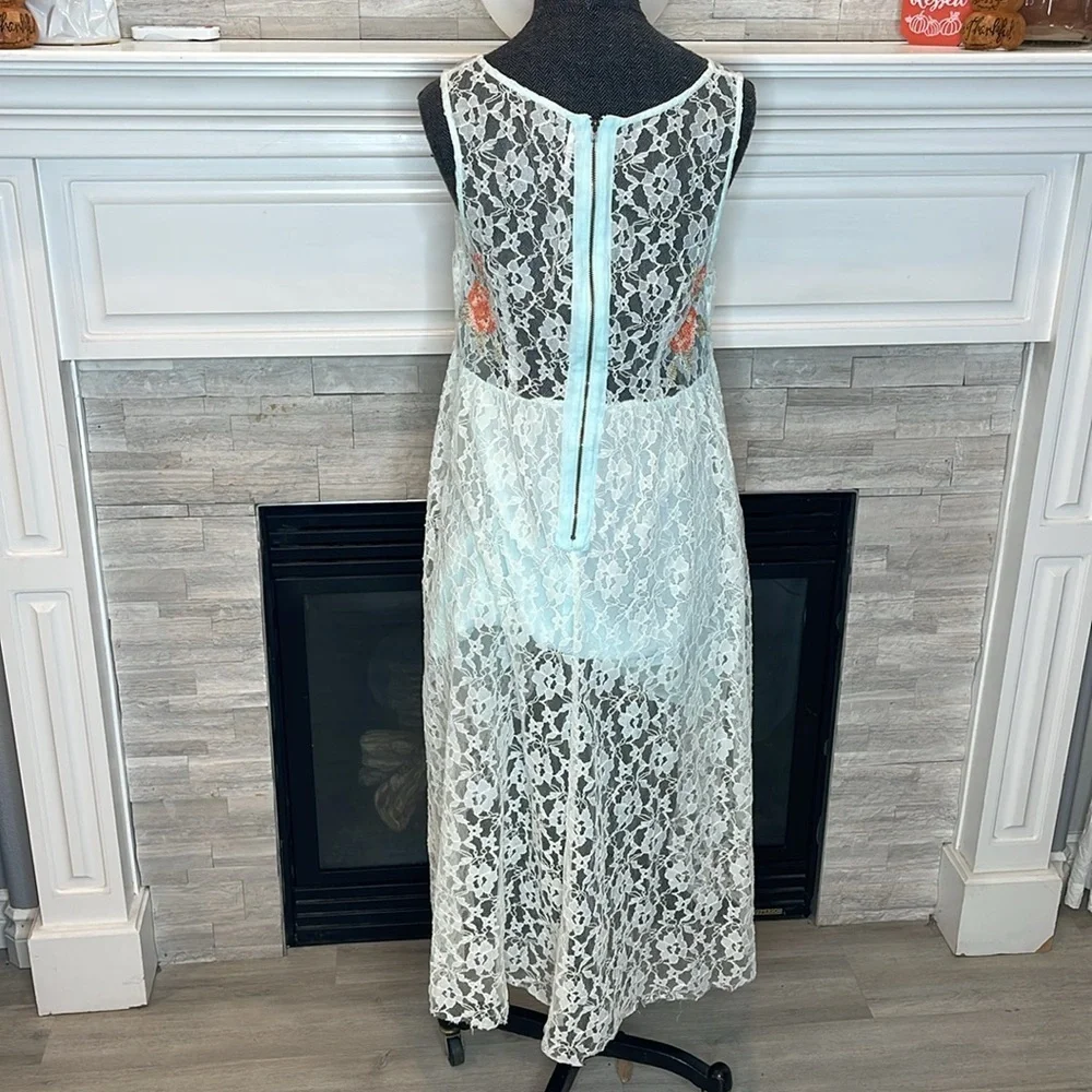 Free People Russian Nesting Doll Hi-Lo Lace Dress - Large